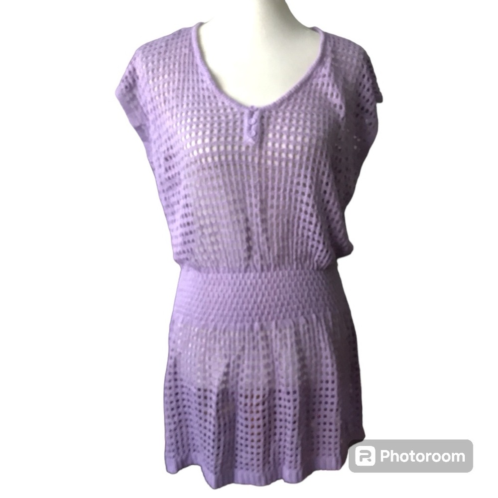 Crocheted style light purple coverup Sz L